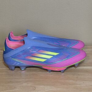 adidas F50+ FG Soccer Cleats Blue Fusion Lucid Lemon Pink IE1250 Men's Size 9